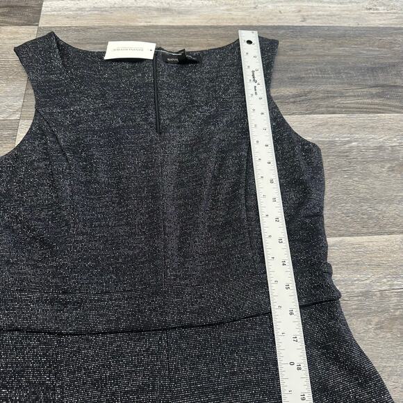 NWT Banana Republic Black Gray Womens 6 Sleeveless Straight Leg Glitter Jumpsuit - Picture 8 of 14